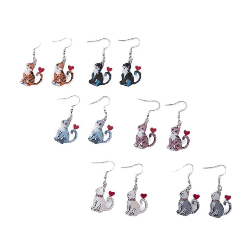 Love Cat Alloy Earrings - Cute and Stylish