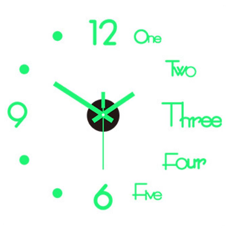 3D Luminous Wall Clock Frameless Acrylic Diy Digital Clock Wall Stickers Mute Clock For Living Room Bedroom Office Wall Decor