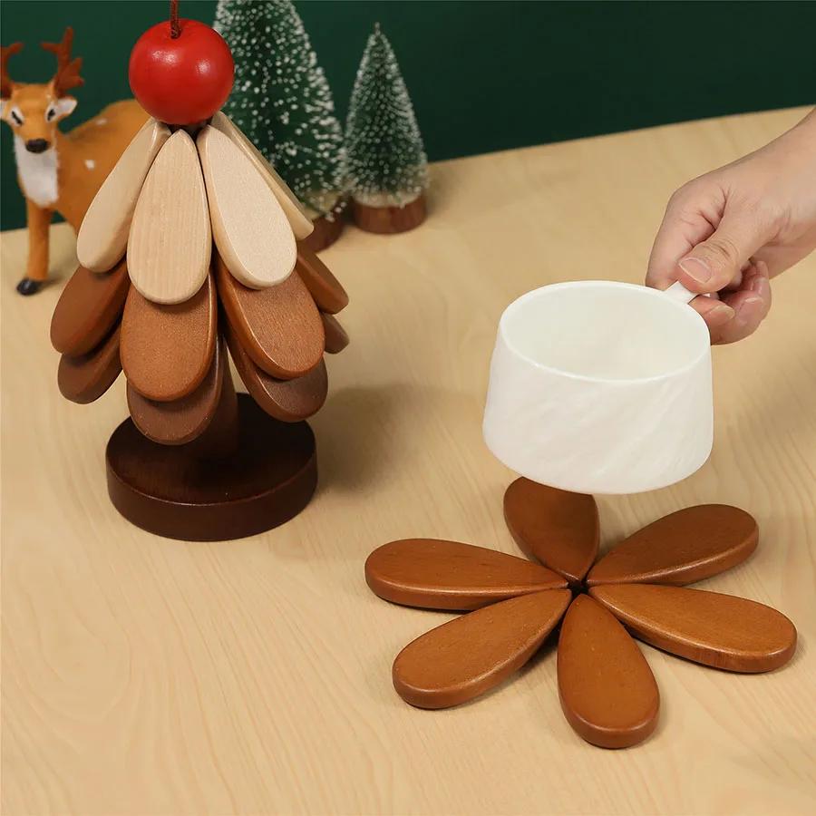Heat Resistant Wooden Tree Shaped Table Mat, Heat-resistant Mat, Pot Mat, Holiday Gift, Creative Personalized Home Decoration