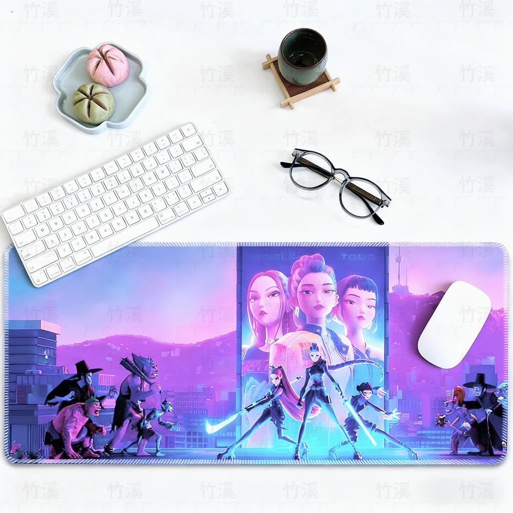 Kpop Demon Girl Group Mouse Pad, XXL Anime Keyboard Pad, Gaming Thick Desk Mat, Anti-Dirty Surface