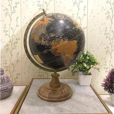 Mapa-Múndi Antigo com Países e Globo de Continentes para Decoração de Casa, Peça de Exposição para Presente, Decoração, Mesa de Escritório, Item de Luxo (,Globo Grande, Mapa Político)