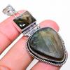 Pietra di Labradorite Fatto a Mano Gioiello in Argento Sterling 925 Pendente 2.36"