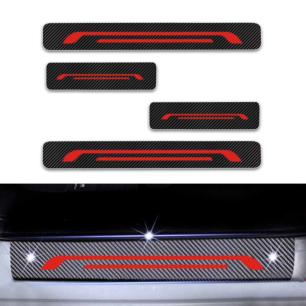Боковая ступенька Защита от царапин Место, Автомобильный углеродное волокно, Наклейка, Совместимо со многими Mazda,