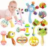 Baby Development Toys 0 6 12 Months Sensory Baby Teether Rattle Hand Grip Toys Soft Teething Educational Toys Games For Babies