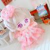 niannyyhouse 20cm Caramel Plush Doll Black Hair Soft Toy for Girls with Removable Outfit