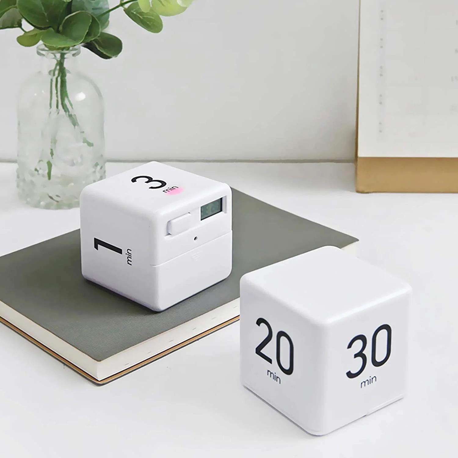 Cube Timer, Kitchen  Child  Exercise  Gravity Sensor Flip  for Time Management and Countdown Settings