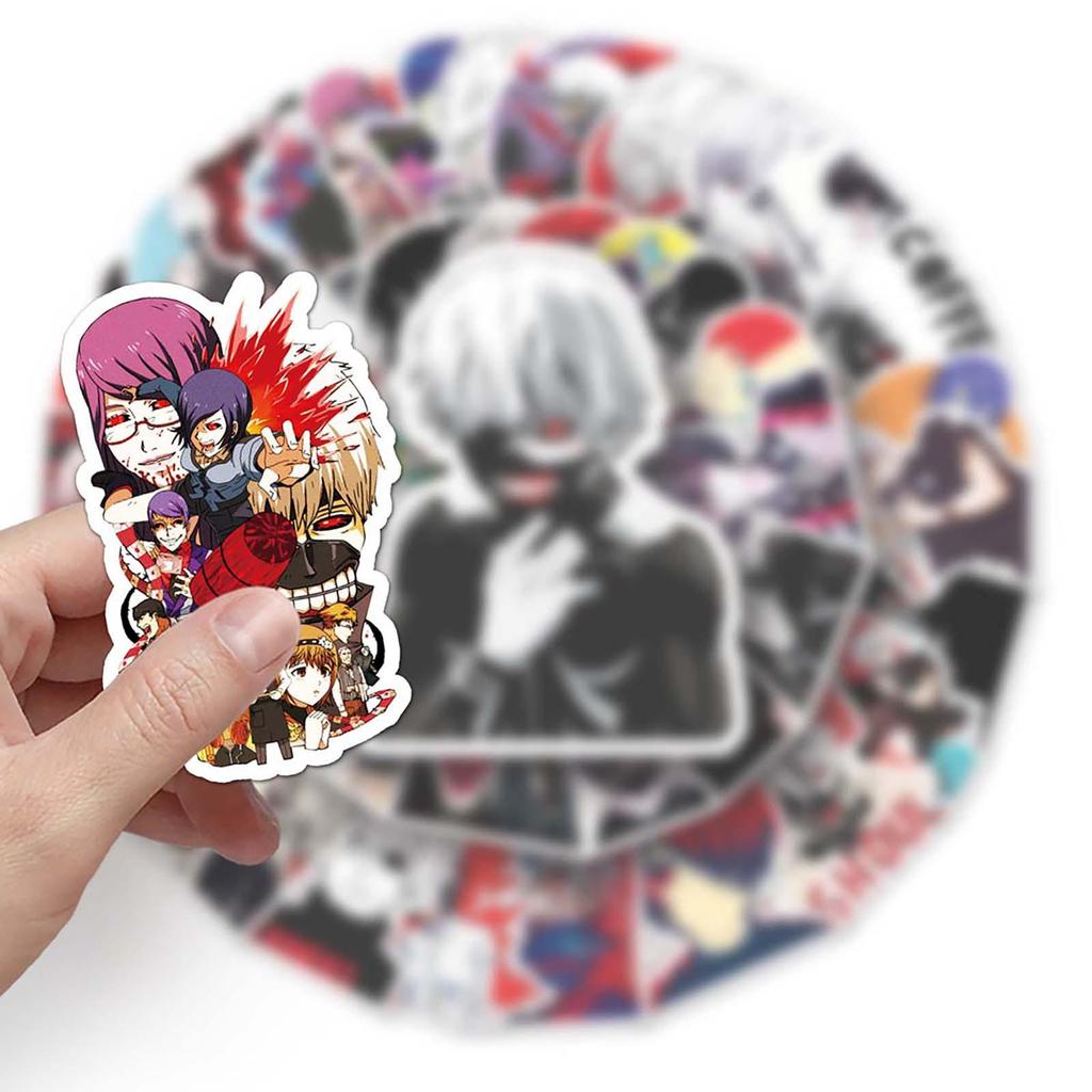 51-Piece Tokyo Ghoul Anime Graffiti Stickers for Laptop, Suitcase, Car, and Scooter.