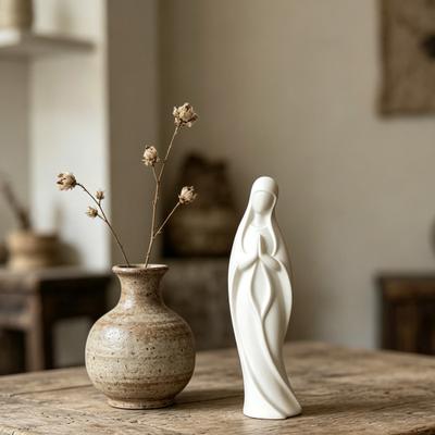 Virgin Mary Statue 3D Printed Catholic Religious Saint Mary Figurine Blessed Mother Sculpture for Home Decor