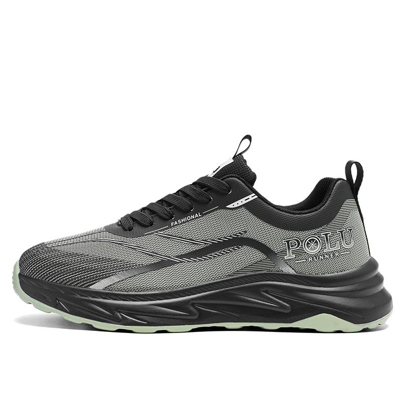 

Мужские весенне-осенние модные дышащие спортивные носки Flyknit, обувь 44 зелёный/чёрный