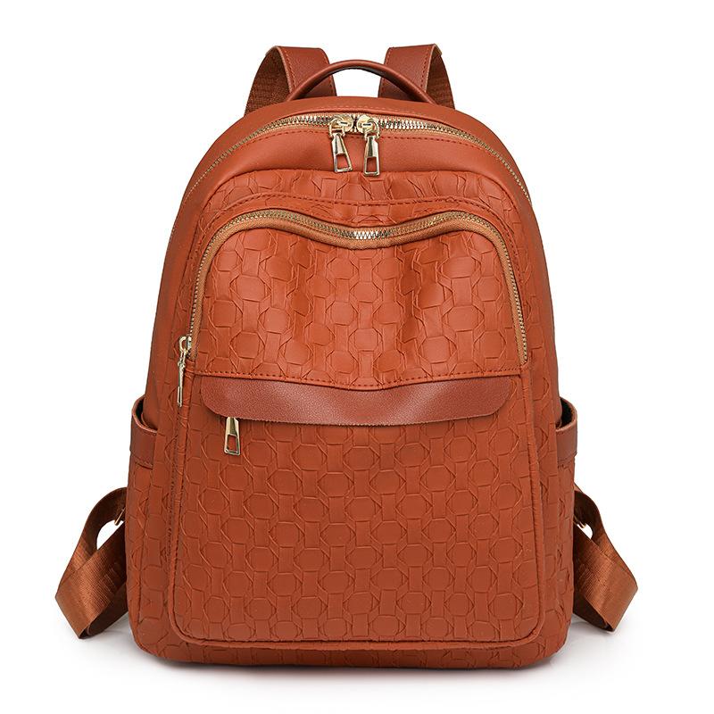Casual Retro Women's Backpack Multi-functional Women's Soft Leather Texture PU Backpack Simple Versatile Backpack
