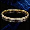 2026 Chain European and American Double-row Tennis Chain Bracelet Men's and Women's Fashion Three-row Full Diamond Jewelry
