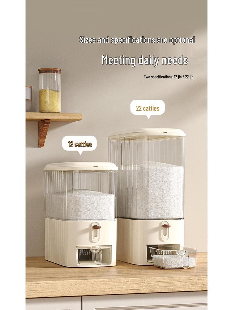 Large Sealed Food-Grade Rice Storage Bin - Moisture & Insect-Proof Kitchen Container