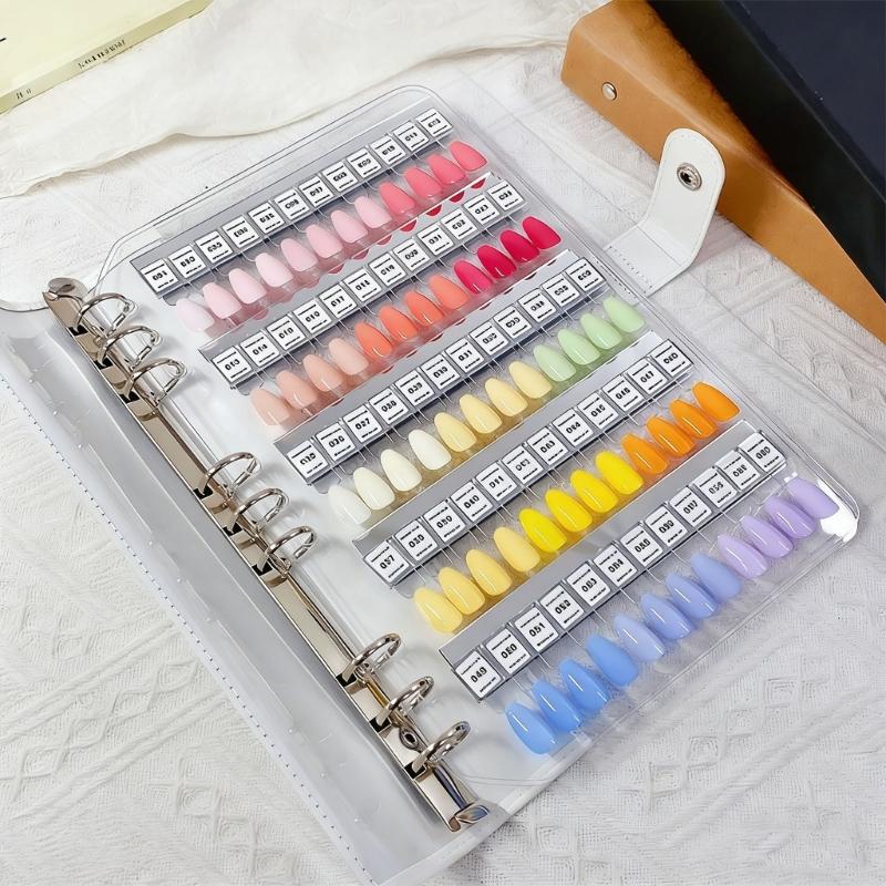 Professional Magnetic Nail Color Display System with 120 Removable Tips and Numbered Labels for Salon and Home Use