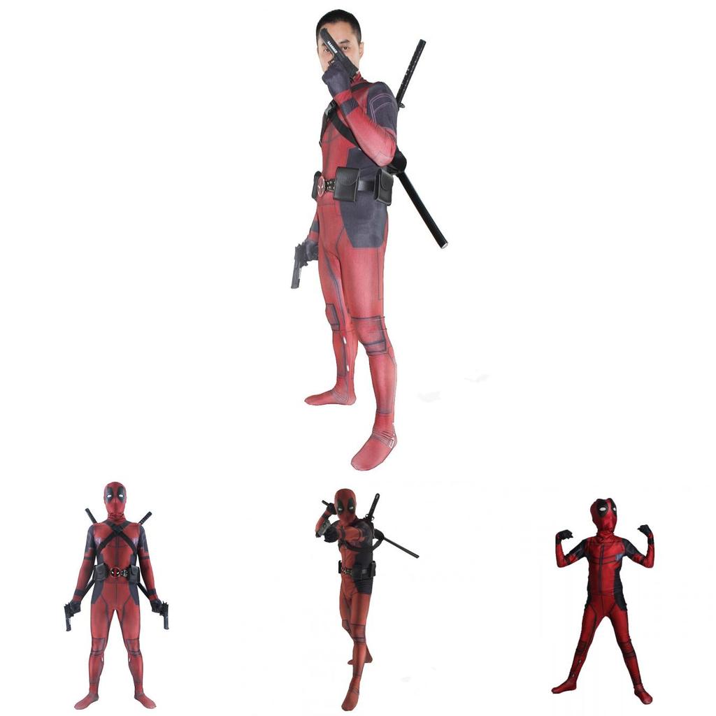 Fantástico Fato de Spandex de Corpo Inteiro Deadpool em Lycra com Tecido Respirável