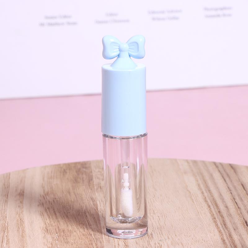 Cute Creative Bow Shape Lip Gloss Tubes Clear Empty Diy Cylindrical Lip Balm Tubes 2.5Ml With Wand Refillable Lipstick Bottle