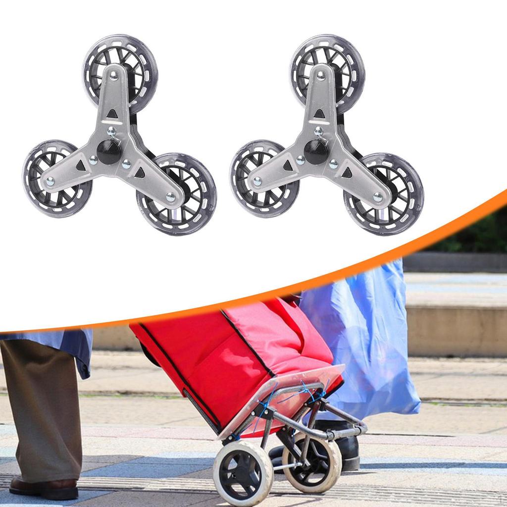 2x Treppensteigräder Einkaufswagenrollen Leichtgängig Leicht zu transportieren