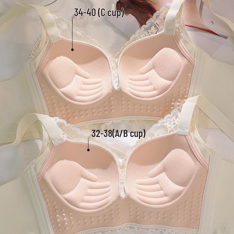Lace Wire-Free Adjustable Push-Up Bra for Small Bust - Seamless, Breathable, Anti-Sagging Women's Underwear