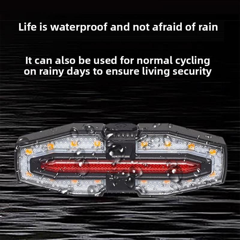Wireless Bicycle Steering Remote Control Warning Tail Light with Horn, High Volume Prompt Sound, USB Charging Night Riding Turn
