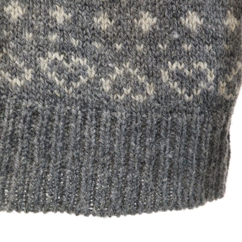 L.L.BEAN 80s Made In USA Vintage Nordic Pattern Long Sleeve Knit Cardigan Women Used