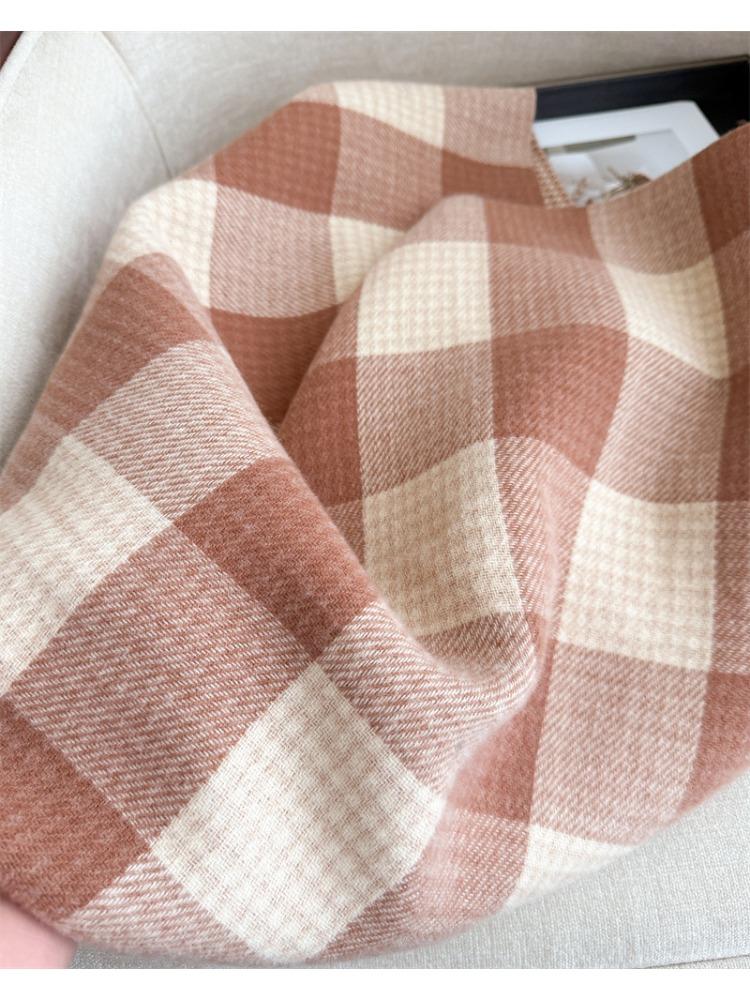 British Classic Plaid Scarf  Striped Unisex Winter Wrap, Soft Warm Windproof Tassel Edges, Versatile Male & Female Scarf