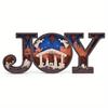 Wooden JOY Nativity Scene Decoration - Festive Holiday Decor with Manger, Mary, Joseph, Star of Bethlehem, Ideal Gift for Home, Office, Parties