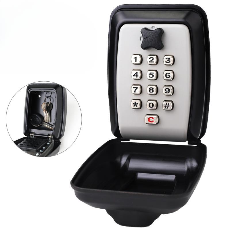 Waterproof wall-mounted key storage box with 12-digit keypad combination