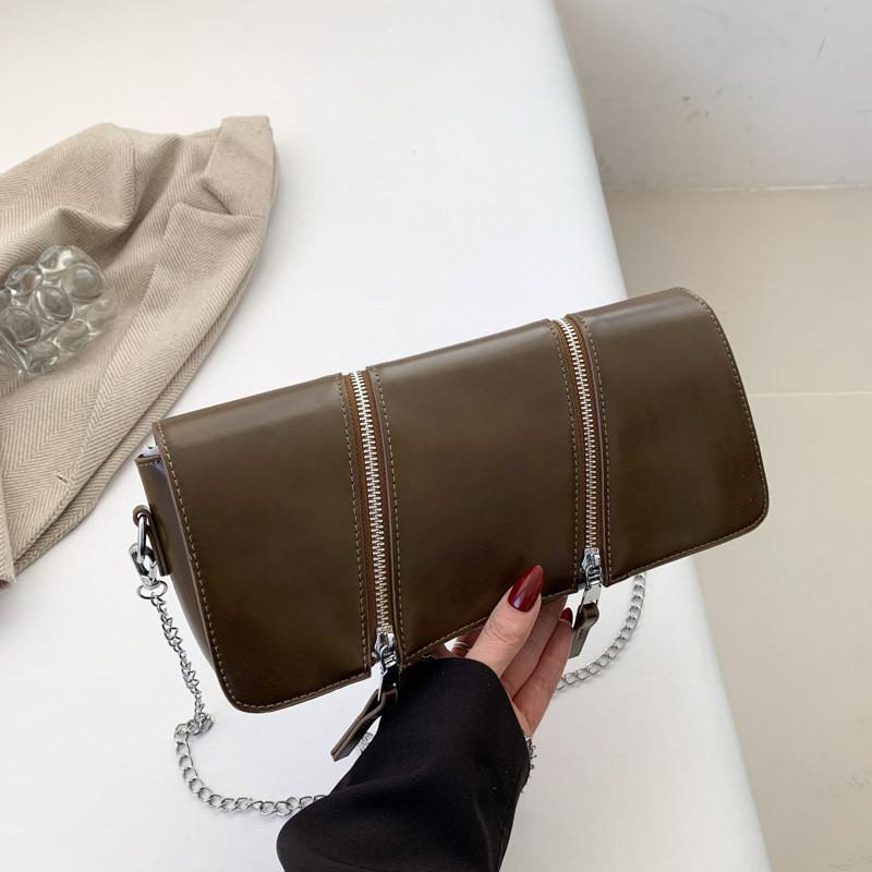 2024 New Fashion Chain Shoulder Crossbody Bag Women Double Zipper Flap Small Bag