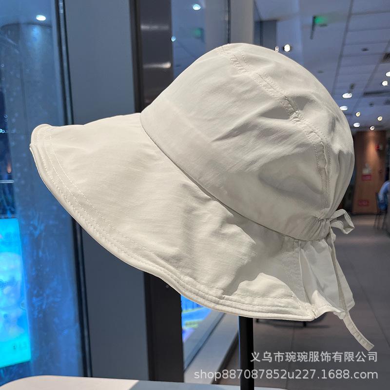 Bow big brim basin hat new fisherman hat children sweet versatile student fashion breathable sun hat