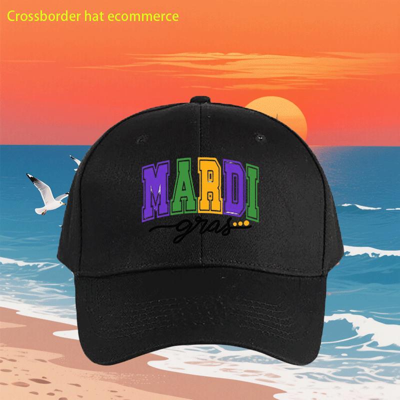 Mardi Gras Print Baseball Cap Polyester Adjustable Casual Outdoor Festival Hat