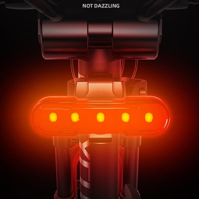 Road Bike Cycling Safety Warning Lamp Rechargeable Bike Rear Lights Waterproofs Bicycles Taillight Easy to Install