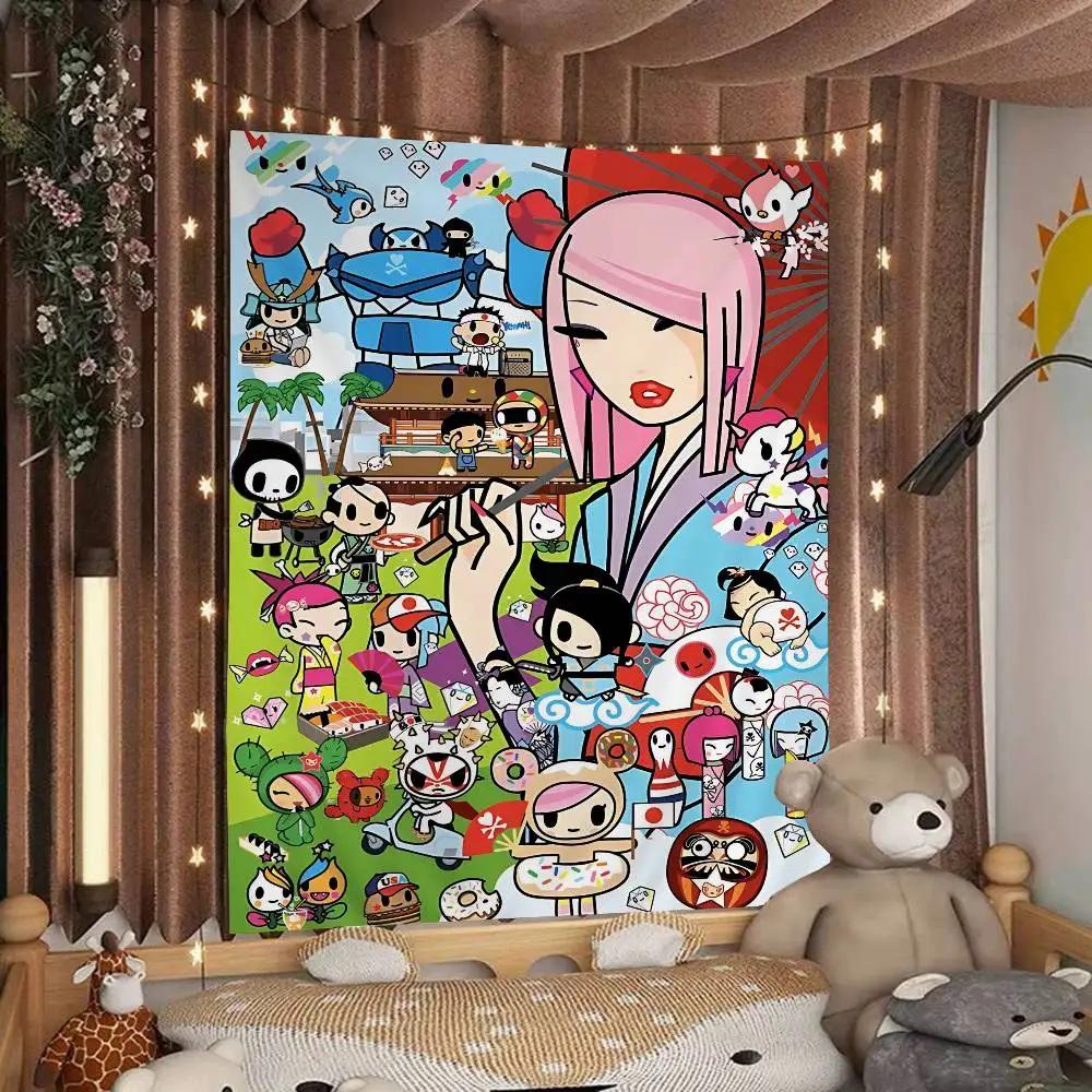 VIKAMA JapaneseStyle Cartoon Girl Tapestry For Wall Hanging In The Living Room As Well As For Bedroom Home Decoration