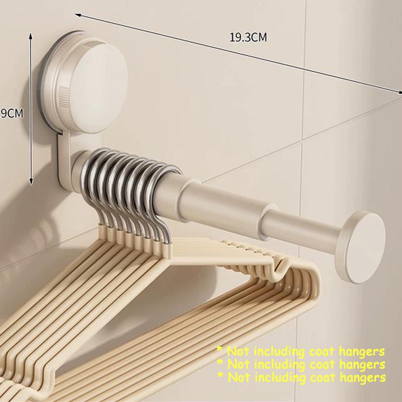 

Hanger Storage Rack No-Drill Suction Cup Installation,Folding Rack Retractable Adjustable Length Home Use Hanger,Container білий