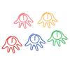 100Pcs Cute Paper Clips Hand Shaped Style Assorted Colors Electroplated Fancy Paperclips for Family