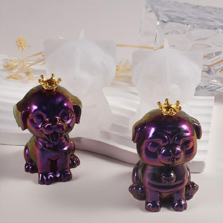 3D Crown Scarf Puppy Candle Moulds Non-Stick Scented Candle Mould DIY Soap