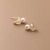 925 Sterling Silver Synthetic Pear Stud Earrings For Women Kids 14K Gold Plated Ear Wedding Party Jewelry Gift Female Pendientes