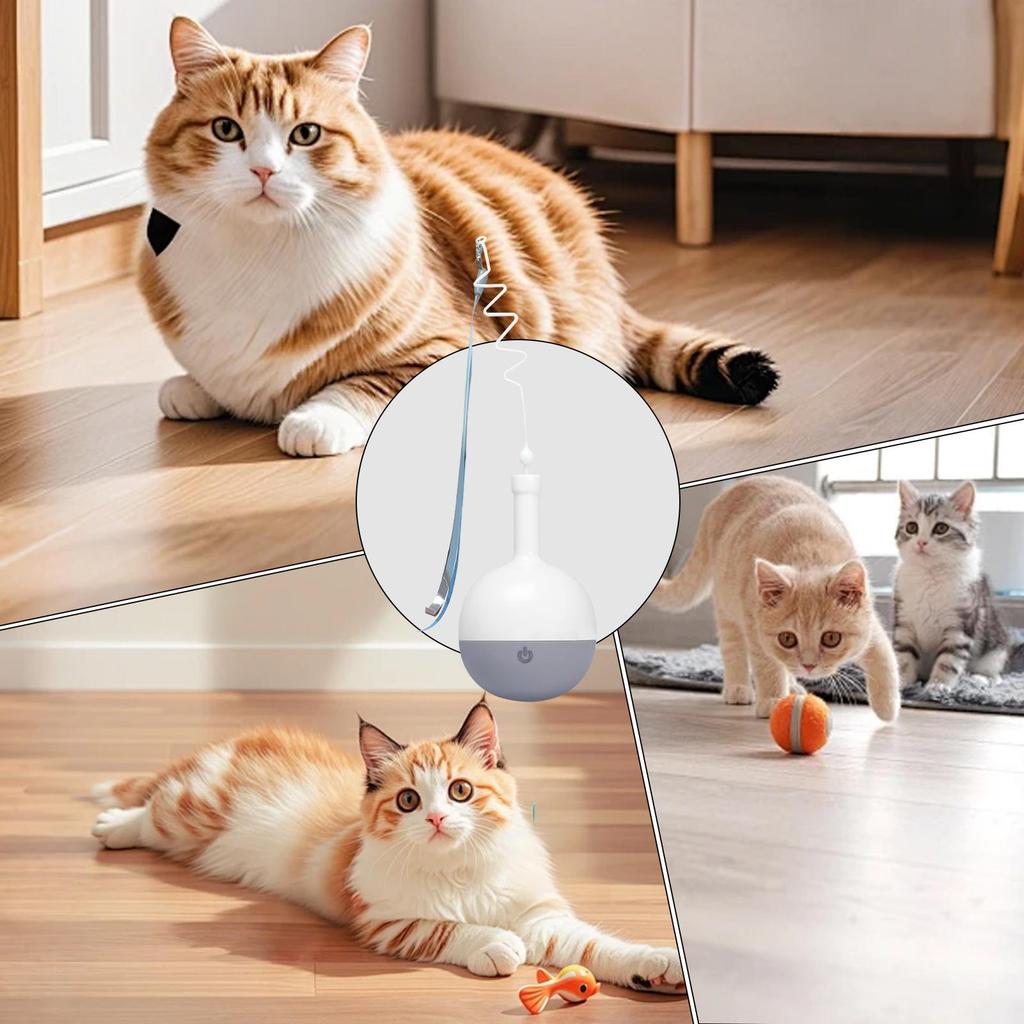 Cat Puzzle Feeder Interactive Cat Feed Trainer Electric Teaser Toy For Training Eating Boredom Relief Indoor Outdoor Kitten