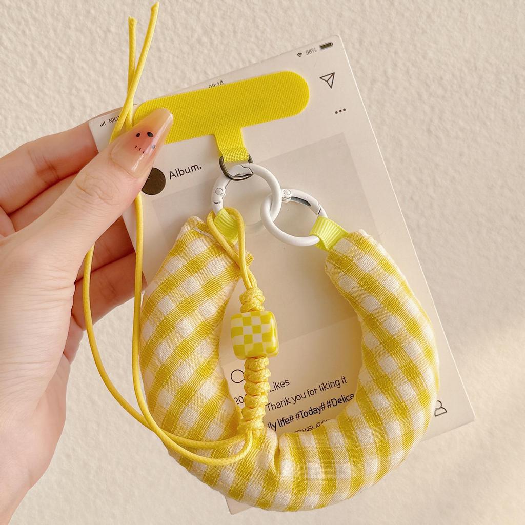 Japanese & Korean Color Block Plaid Handmade C-Shaped Wrist Accessory Ornament