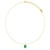 Emerald Zircon Pendant Necklace - Gold-Plated Titanium Steel, Fade-Resistant, Light Luxury Collarbone Chain.