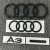 Audi A3 4 kroužky logo ABS Černá Přední mřížka kapoty auta Zadní emblém kufru Samolepka Značka A3 Quarrto Emblém Pro A3 2010-2020