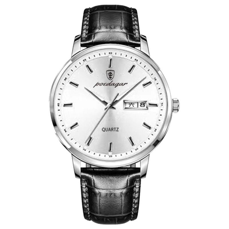 Men'S Watch Ultra-Thin Double Date Belt Quartz Watch