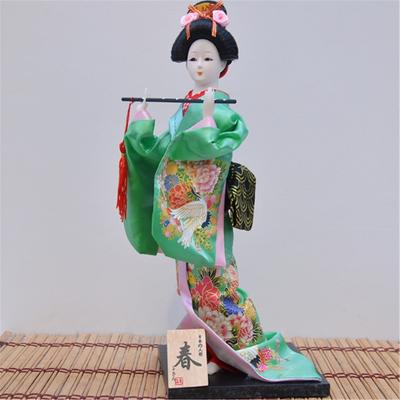 Japanese Type Desk Ornament 12Inch Kimono Toy Table Top Decoration Figurine for Restaurants and Homes
