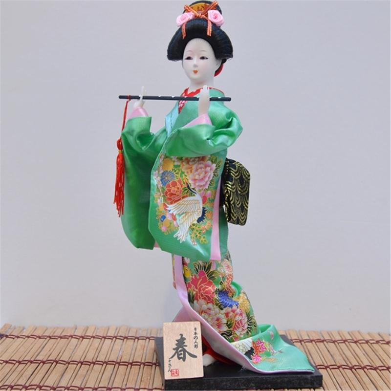 Ornamento de Brinquedo Kimono Japonês de 12 Polegadas para Decoração de Restaurante e Casa com Design Elegante Opcional