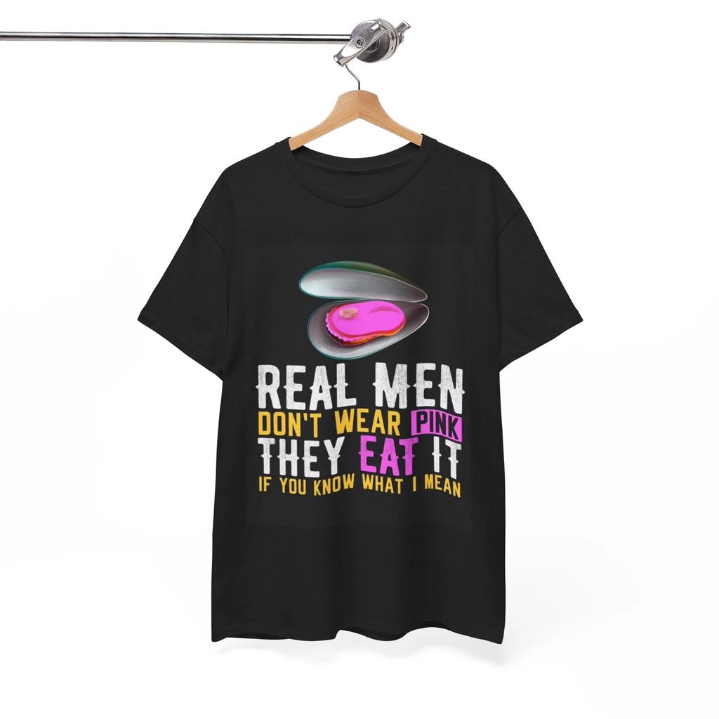 I veri uomini non indossano magliette rosa Regalo divertente Battute Comicità Unisex Maglietta in Cotone Pesante