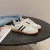 Inner height increase leather lace-up German training shoes women's 2025 spring new soft-soled sports and leisure board shoes retro white shoes
