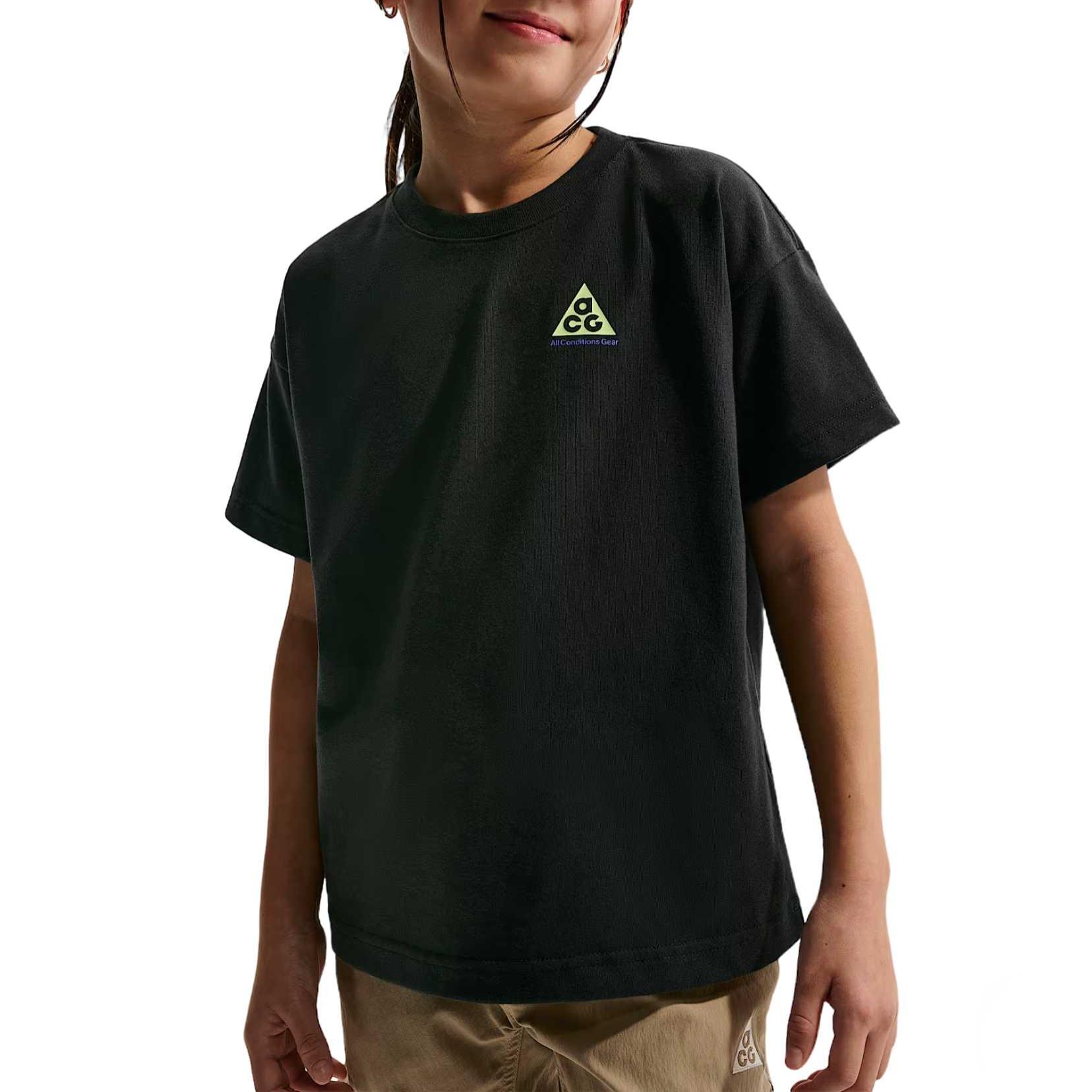 Nike ACG Max 90 Graphic Print Crew Neck Sweat-Wicking Quick-Dry T-Shirt Kids Tops II0365-010 S