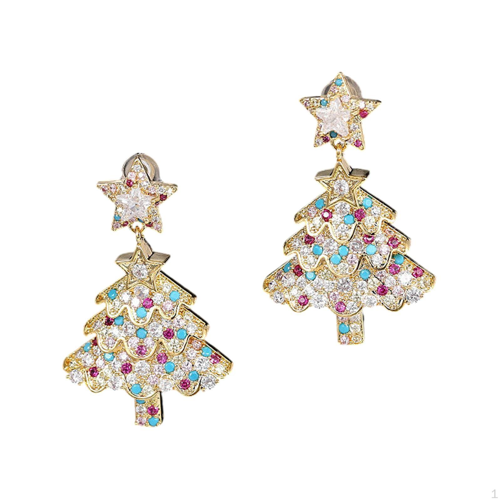 

Christmas Tree Earrings for Engagement Xmas Valentines Day Gifts Couples Style B