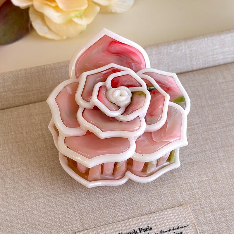 Flower Hair Clip French Style Elegant Women Flower Hair Claw Clip Hairpin Grab Clip Barrettes Headwear Hairgrip Hair Accessories