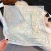 70x70cm Lightweight Cotton Silk Square Scarf With Boho Floral Print Breathable Neck Wrap Women