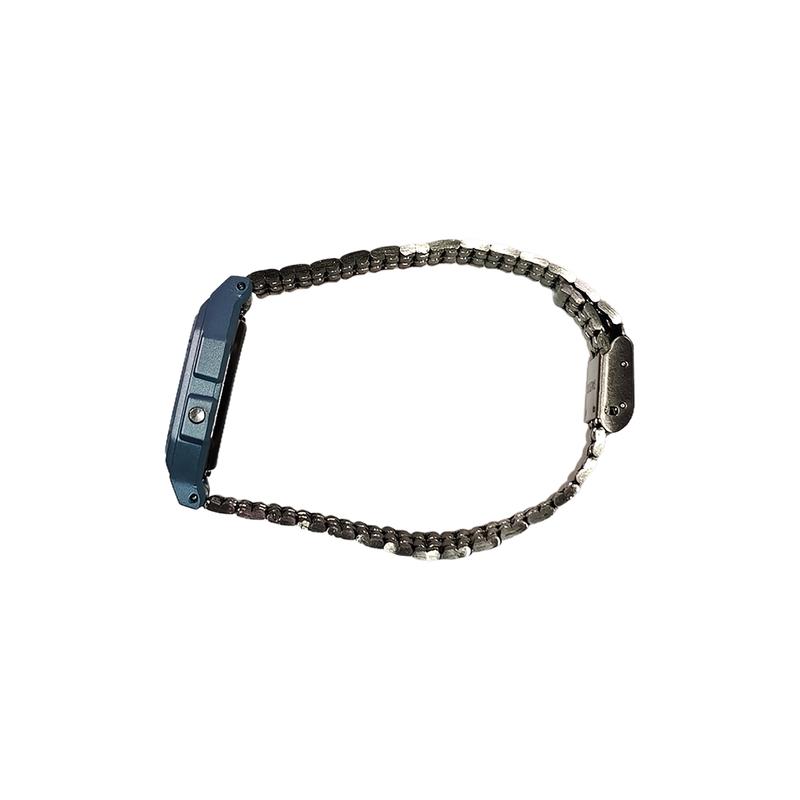 CASIO Customized watch modified series colorful vertical striped watch mirror black resin case waterproof F-91WG-9 modified - F-91WG-9