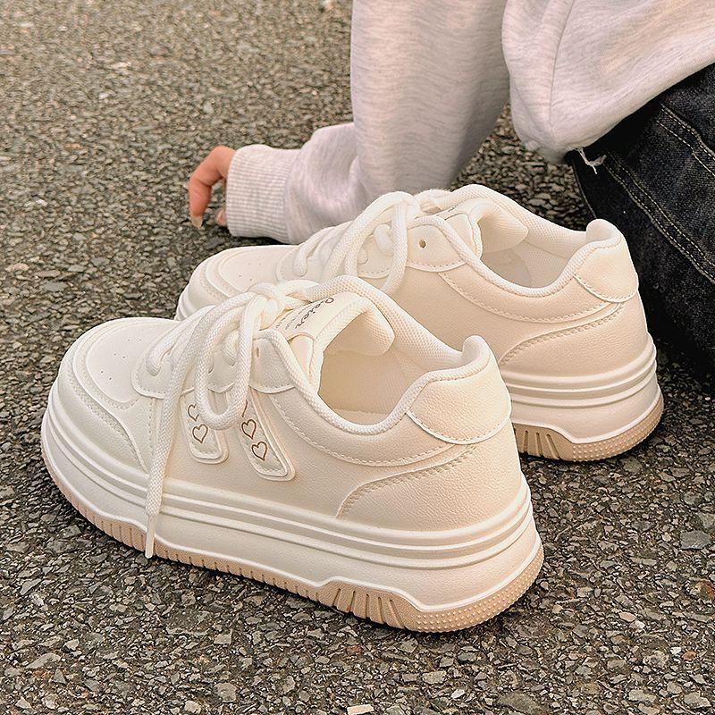 Milk fufu little white shoes women's 2025 autumn new student versatile chic shoes women's thick baseplate shoes
